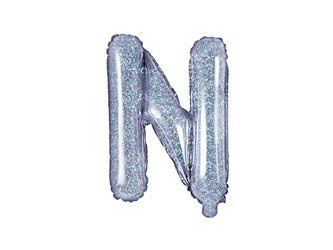 BALON FOLIOWY 35cm, LITERA N HOLOGRAFICZNY