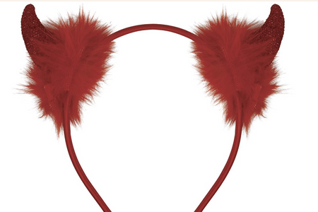 OPASKA ROGI DIABLICY CZERWONE Z PUSZKIEM