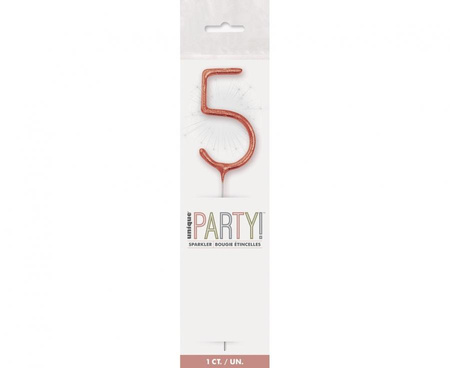 ZIMNY OGIEŃ CYFERKA 5 RÓŻOWOZŁOTA 