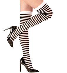 POŃCZOCHY W CZARNO-BIAŁE PASKI