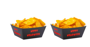 PUDEŁKA NA CHIPSY HALLOWEEN CZARNE 4 SZT