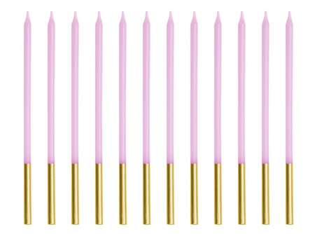 ŚWIECZKI URODZINOWE GŁADKIE FIOLET 14 CM 12 SZT