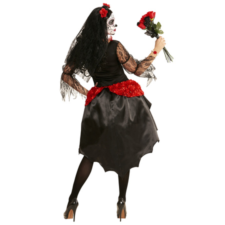 DIA DE LOS MUERTOS BRIDE (dress, flower veil)