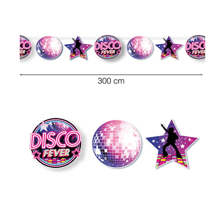 GIRLANDA PAPIEROWA DISCO FEVER KSZTAŁTY 300 CM
