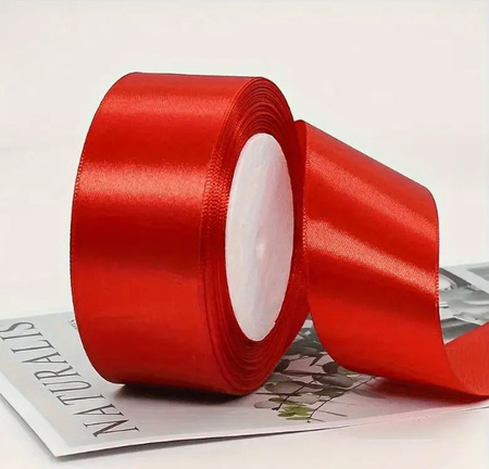 ZESTAW TASIEMKI SATYNOWE BIAŁA I CZERWONA 2 SZT