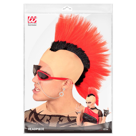 PERUKA PUNK IROKEZ CZERWONY