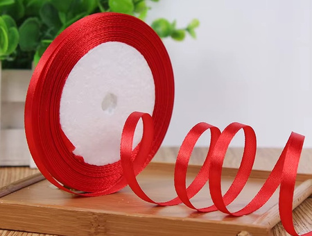 TASIEMKA SATYNOWA CZERWONA 6MM 23M