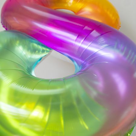 BALON FOLIOWY 100CM CYFRA 7 TĘCZOWY