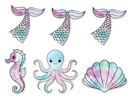 DEKORACJA DWUSTRONNA SYRENKA 12 SZT 