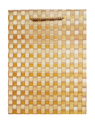 TORBA PREZENTOWA ZŁOTA BROKATOWA KRATKA 18X23X10 CM