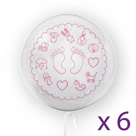 ZESTAW 6 SZT. – "STÓPKI" RÓŻOWY