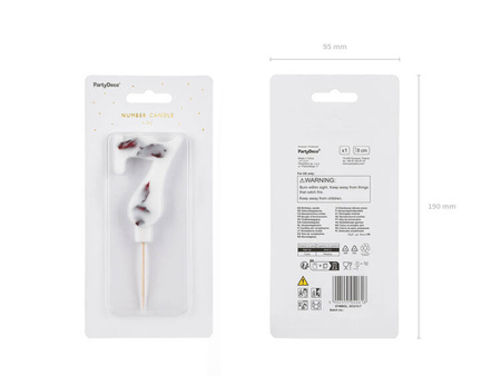 ŚWIECZKA URODZINOWA CYFRA 7 Z PŁATKAMI KWIATÓW 8 CM