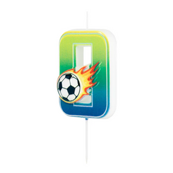 ŚWIECZKA URODZINOWA CYFRA 0 PIŁKA NOŻNA 6 CM