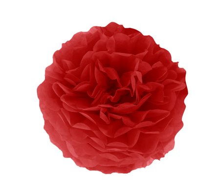  POMPON BIBUŁOWY CZERWONY 25 CM