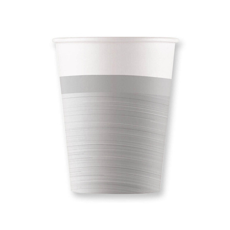 KUBECZKI PAPIEROWE SREBRNE 200 ML 8 SZT.