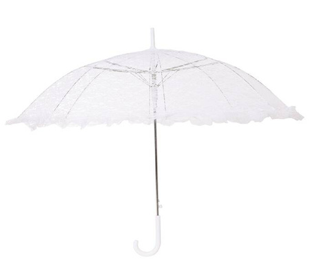 BIAŁY PARASOL KORONKOWY 70 CM