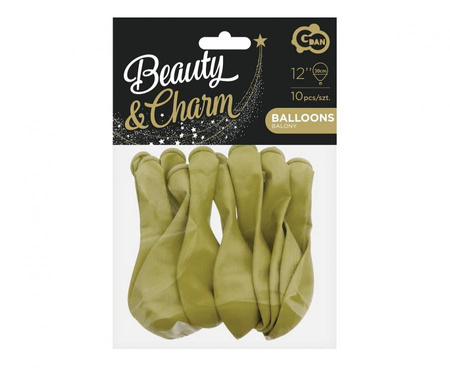BALONY LATEKSOWE PASTELOWE OLIWKOWE 12 CALI 10 SZT 30 CM