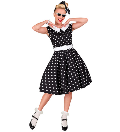 STRÓJ SUKIENKA CZARNA W GROSZKI 