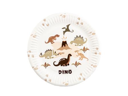 TALERZYKI PAPIEROWE DINOZAURY 18 CM 6 SZT.