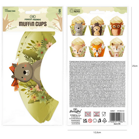 PAPILOTKI DO MUFFINEK LEŚNI PRZYJACIELE 6 SZT.