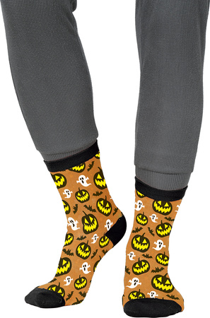 SKARPETKI HALLOWEENOWE Z MOTYWEM DYNI I DUCHÓW