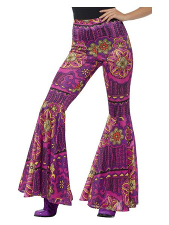 SPODNIE DISCO DAMSKIE KWIATY