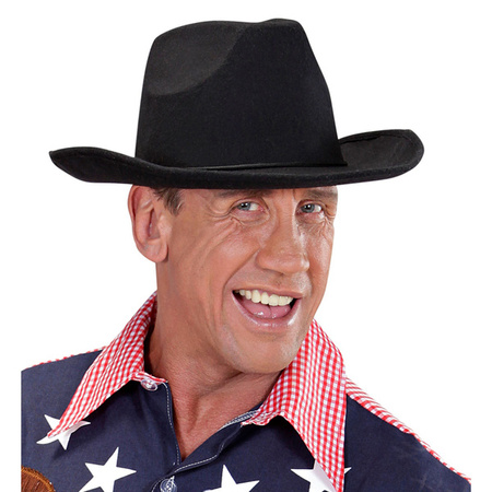 KAPELUSZ KOWBOJSKI GŁADKI CZARNY