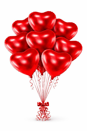 ZESTAW BALONÓW FOLIOWYCH SERCA 10 SZTUK 