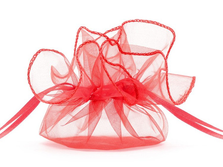 Woreczki z organzy, czerwony, 26cm (1 karton / 50 op.) (1 op. / 20 szt.)