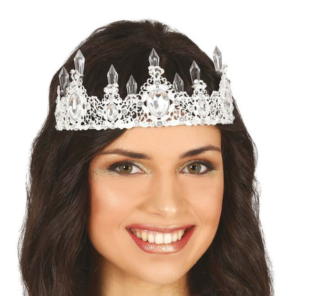 DIADEM SREBRNY METALOWY 