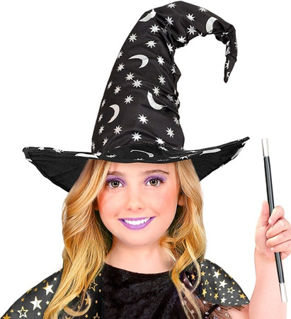 KAPELUSZ CZAROWNICY DZIECIĘCY GWIAZDKI KSIĘŻYCE