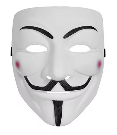 ZESTAW MASKA ANONYMOUS+PELERYNA CZARNA