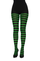 RAJSTOPY CZARNO-ZIELONE PASKI