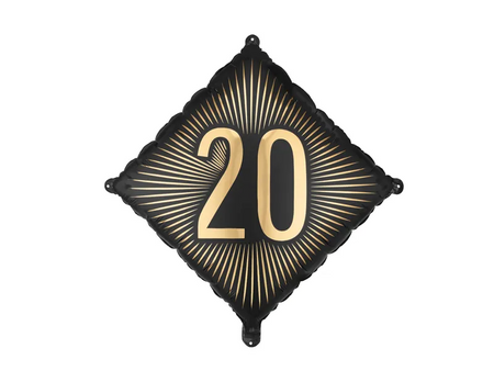 BALON FOLIOWY 20 CYFRA 46 X 46 CM ROMB 