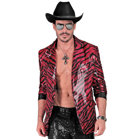 MĘSKA MARYNARKA CEKINOWA RÓŻOWO CZARNA 