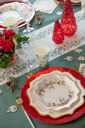 TALERZYKI PAPIEROWE ZIMOWA JARZĘBINA 21 CM 10 SZT