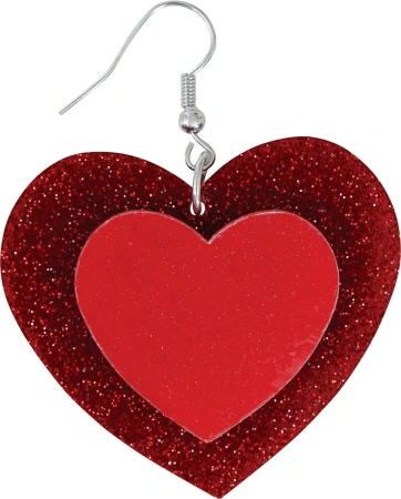 KOLCZYKI CZERWONE SERCA 