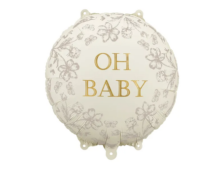 BALON FOLIOWY OH BABY BEŻOWY 35 CM 1 SZT