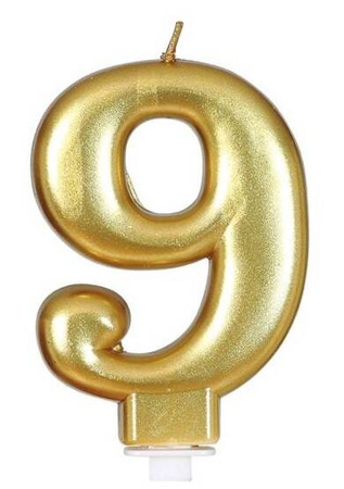 ŚWIECZKA URODZINOWA 9 ZŁOTA