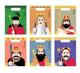 TOREBKI NA SŁODYCZE KRÓLOWIE I KSIĄŻĘTA POLSKI 6 SZT