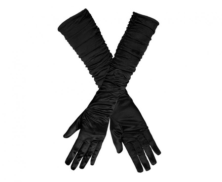 Rękawiczki do łokcia Hollywood czarne lata 20 retro