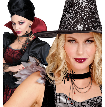 NASZYJNIK CHOKER CZARNY PAJĄK