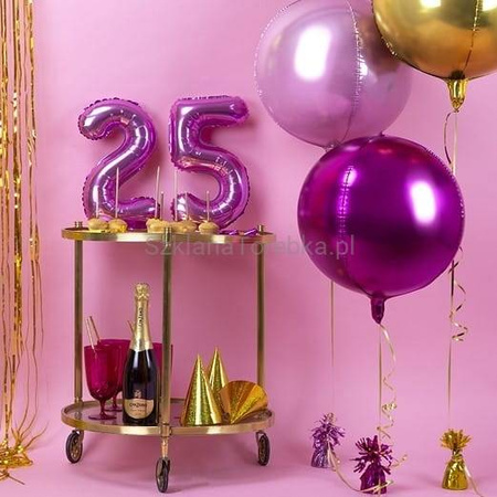 BALON FOLIOWY 40cm, KULA RÓŻOWA