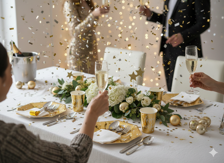 ZESTAW NOWY ROK: ZŁOTE TALERZYKI + ZŁOTE KUBECZKI 