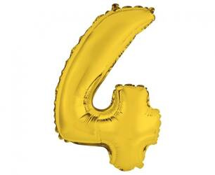BALON FOLIOWY CYFRA 4 ZŁOTA 35 CM