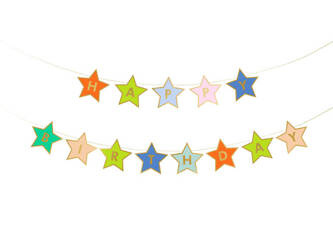 BANER PAPIEROWY HAPPY BIRTHDAY TĘCZOWA 260X16.5 CM