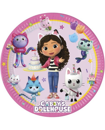 ZESTAW KOCI DOMEK GABI TALERZYKI+KUBECZKI