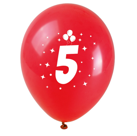 BALONY LATEKSOWE URODZINOWE 5 CYFRA 3 SZT 28 CM 
