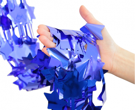 KURTYNA GWIAZDKI METALICZNA NIEBIESKA 100 X 200 CM