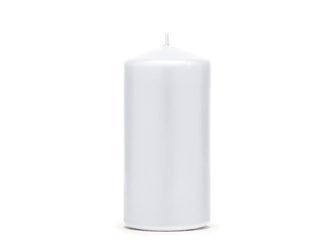 ŚWIECA KLUBOWA MATOWA BIAŁY 12x6 CM 6 SZT.